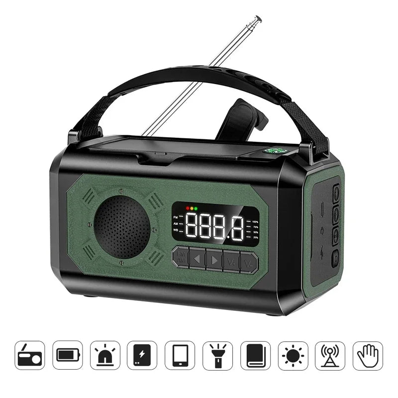 PowerWave Pro | De Onmisbare Noodradio met Zonnepaneel en Handcrank